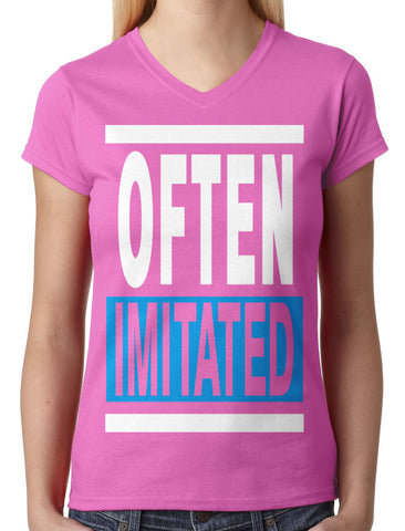 Over Size Headphones Junior Ladies V-neck T-shirt