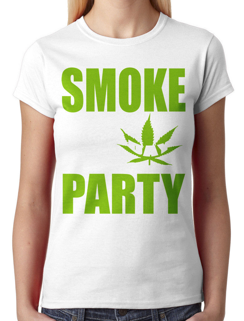 Smoke All Day Party All Night Junior Ladies T-shirt