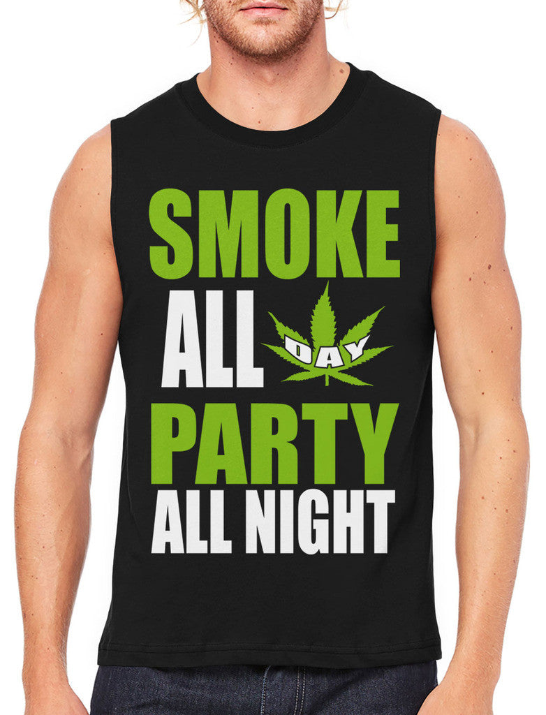 Smoke All Day Party All Night Men's Sleeveless T-Shirt