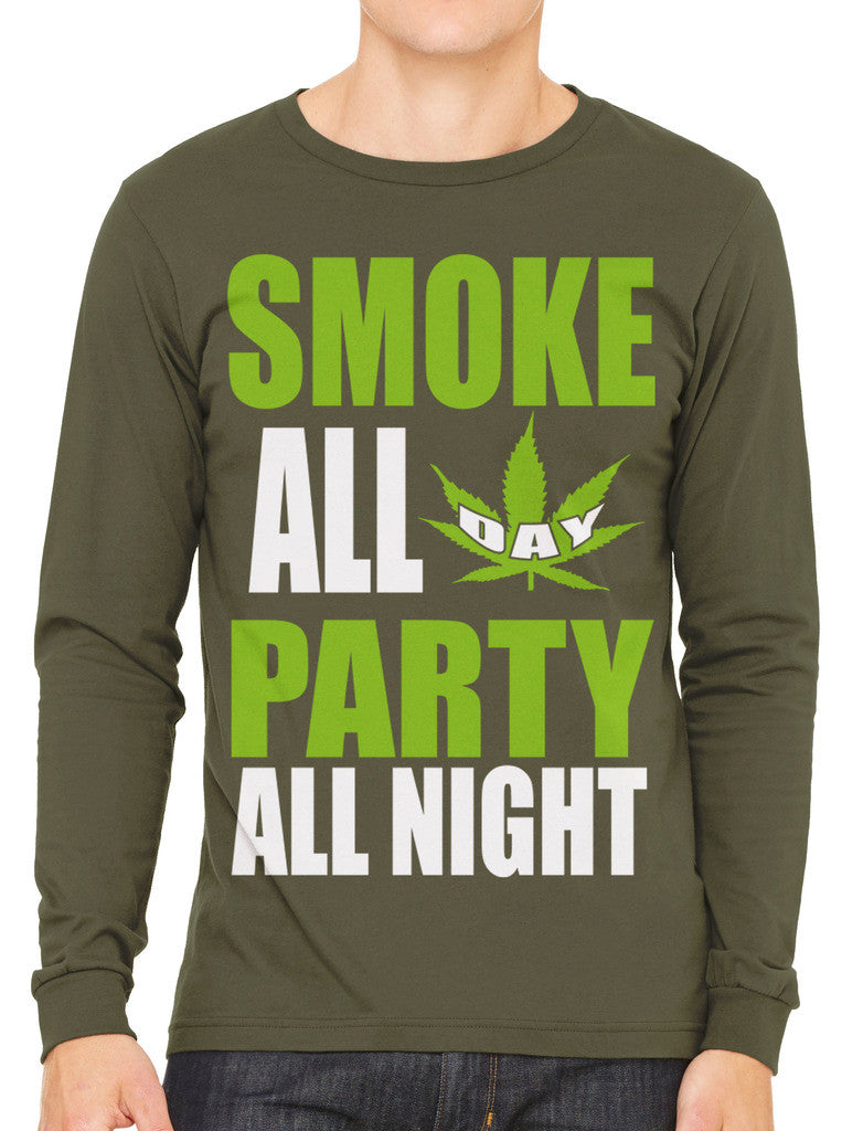 Smoke All Day Party All Night Men's Long Sleeve T-shirt