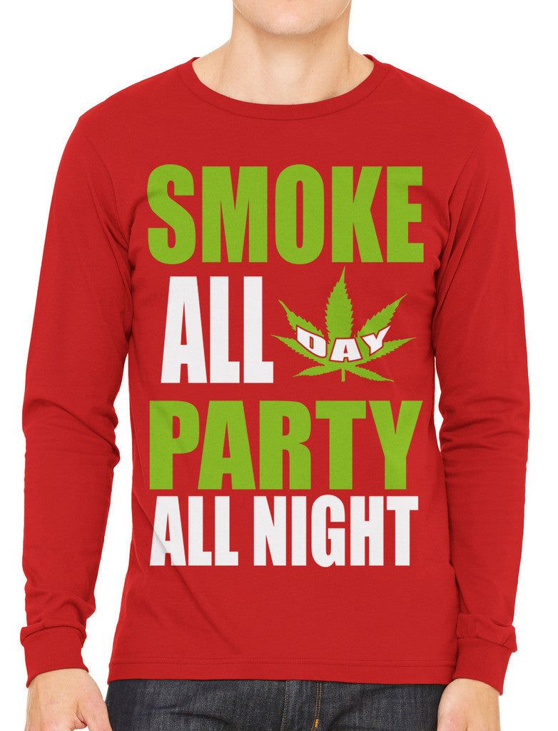 Smoke All Day Party All Night Men's Long Sleeve T-shirt