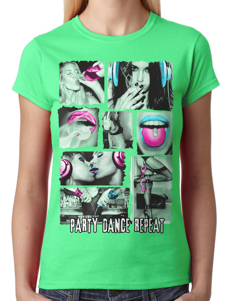 Party Dance Repeat Junior Ladies T-shirt