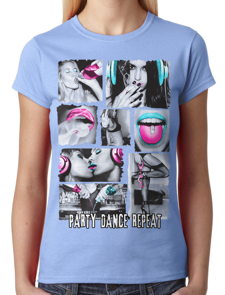 Party Dance Repeat Junior Ladies T-shirt