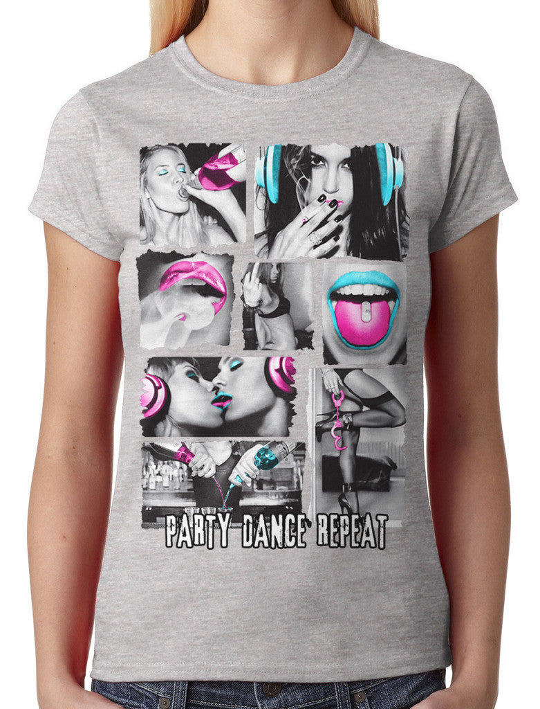 Party Dance Repeat Junior Ladies T-shirt