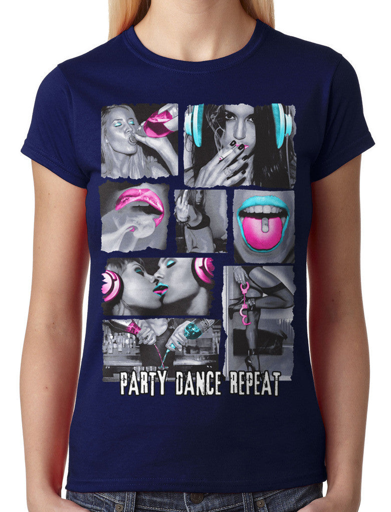 Party Dance Repeat Junior Ladies T-shirt