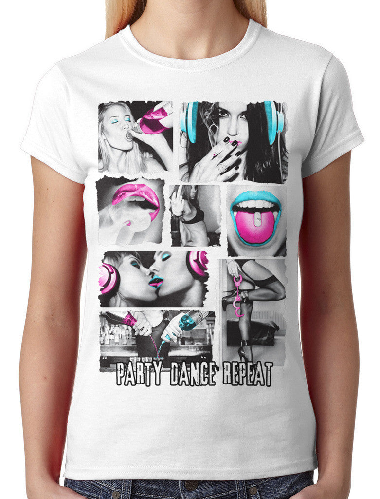 Party Dance Repeat Junior Ladies T-shirt