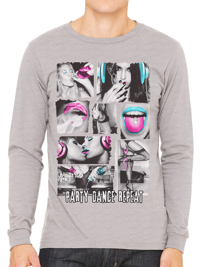 Party Dance Repeat Men's Long Sleeve T-shirt