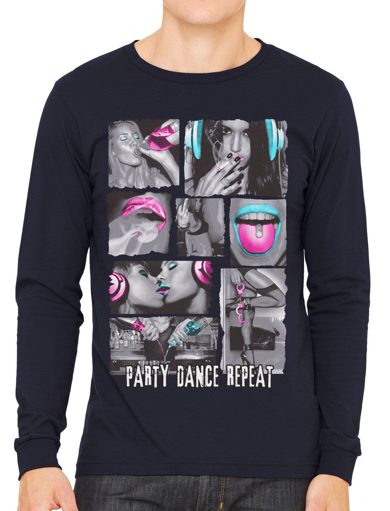 Party Dance Repeat Men's Long Sleeve T-shirt