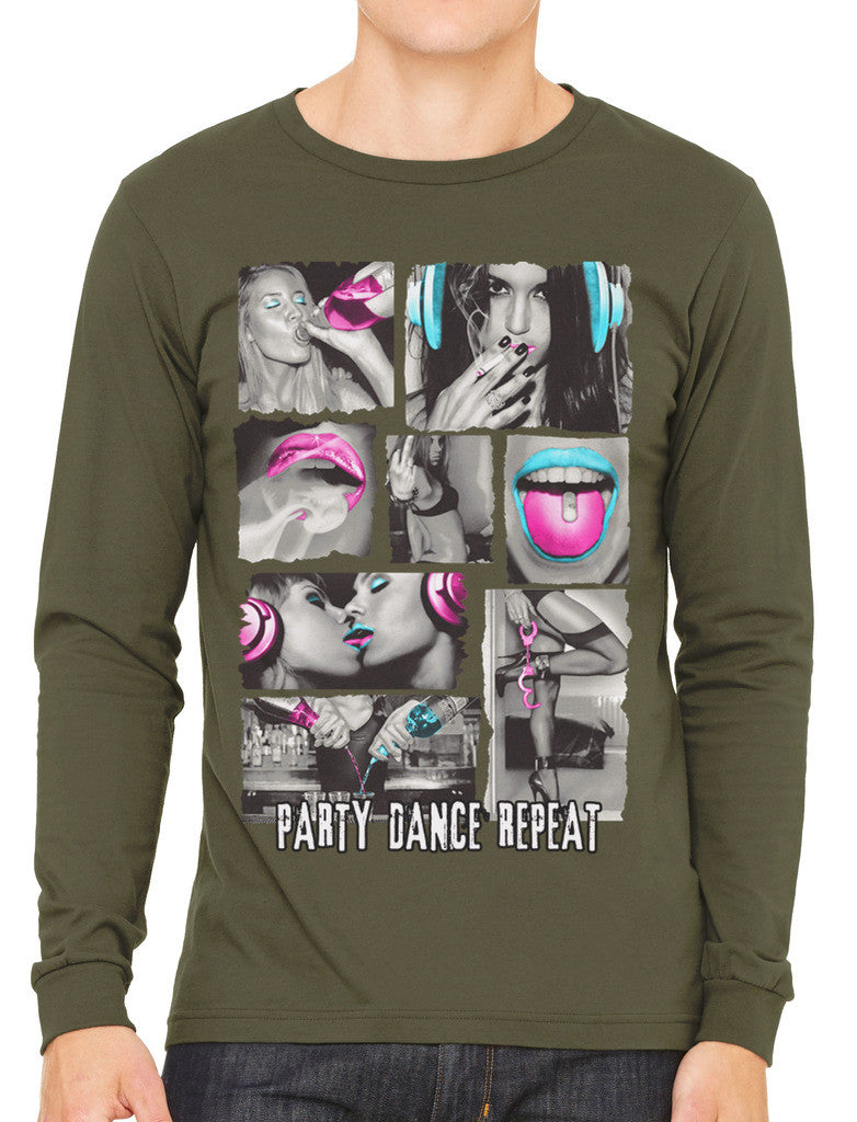 Party Dance Repeat Men's Long Sleeve T-shirt
