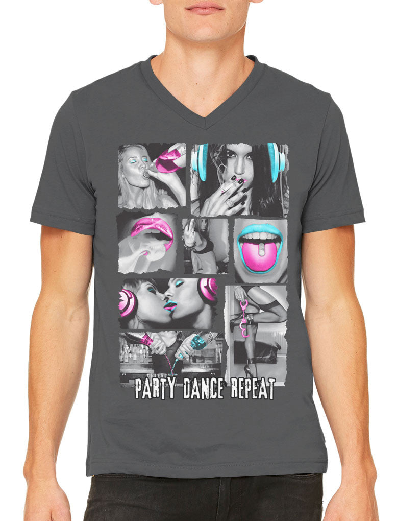 Party Dance Repeat Men's V-neck T-shirt