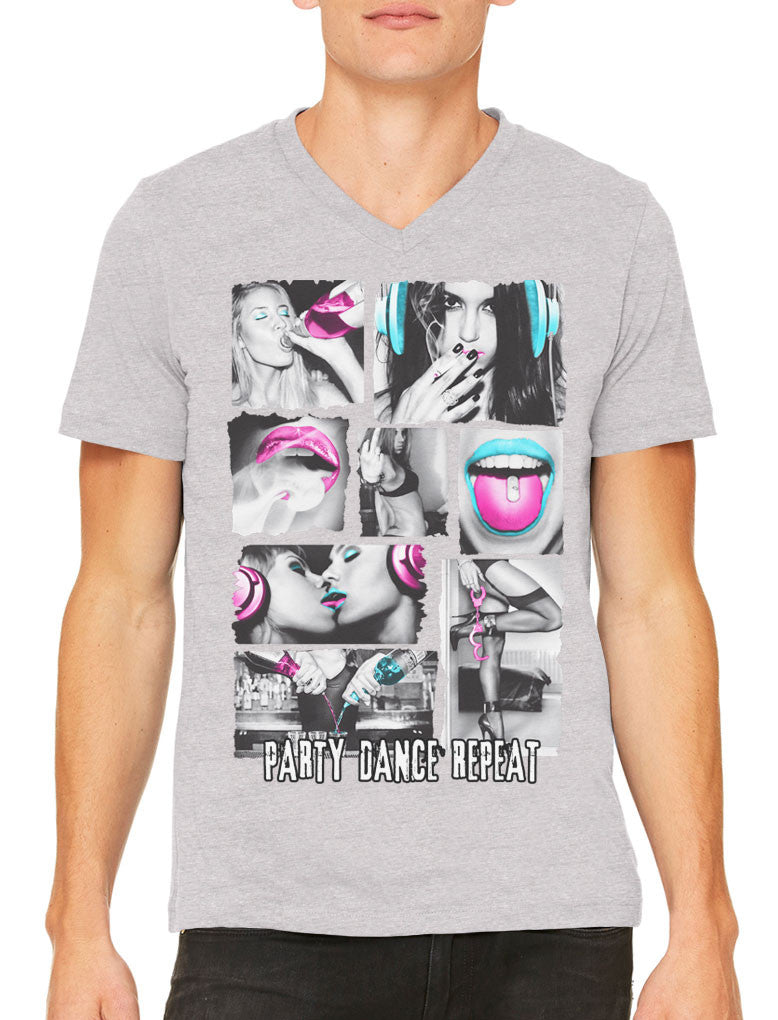 Party Dance Repeat Men's V-neck T-shirt