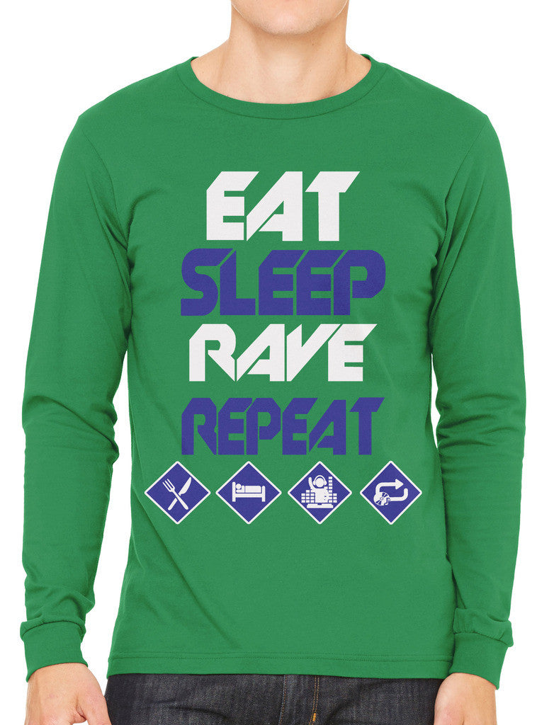 Eat Sleep Rave Repeat Men's Long Sleeve T-shirt