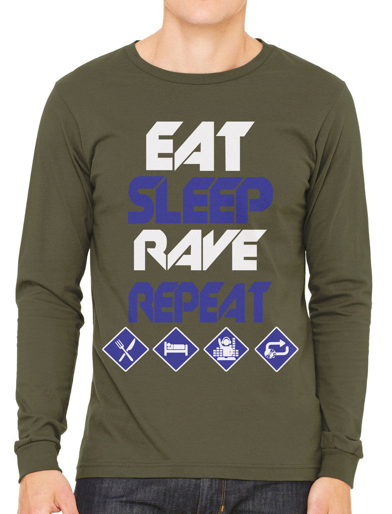 Eat Sleep Rave Repeat Men's Long Sleeve T-shirt