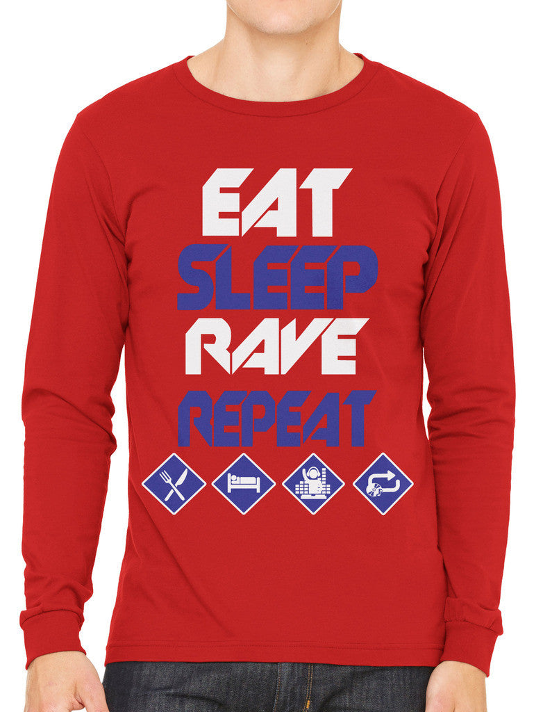 Eat Sleep Rave Repeat Men's Long Sleeve T-shirt