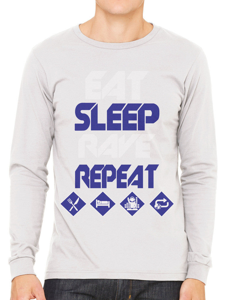Eat Sleep Rave Repeat Men's Long Sleeve T-shirt