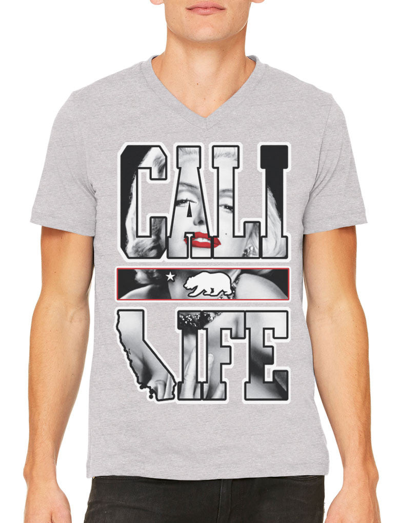Marilyn Monroe Cali Life Men's V-neck T-shirt