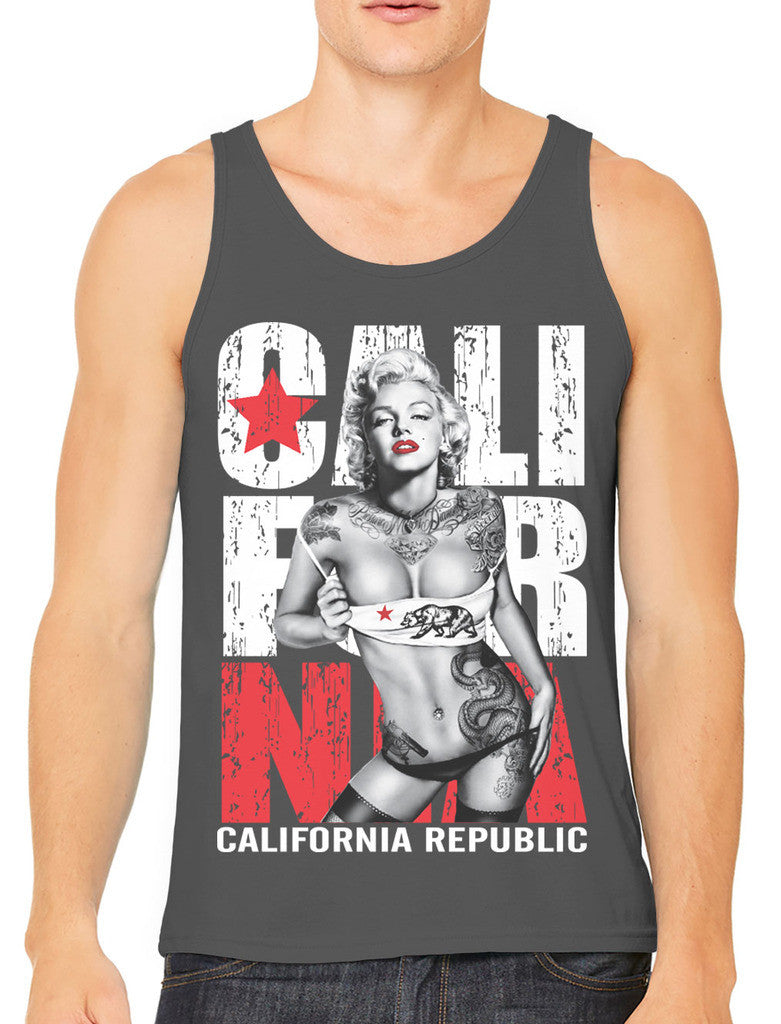 Sexy Marilyn Monroe California Republic Men's Tank Top