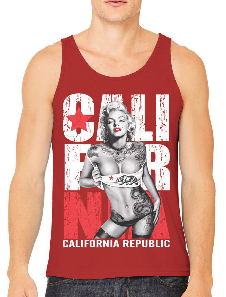 Sexy Marilyn Monroe California Republic Men's Tank Top