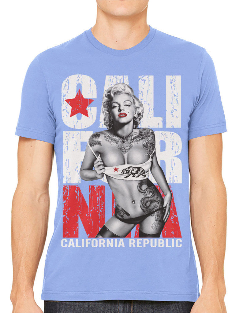 Sexy Marilyn Monroe California Republic Men's T-shirt