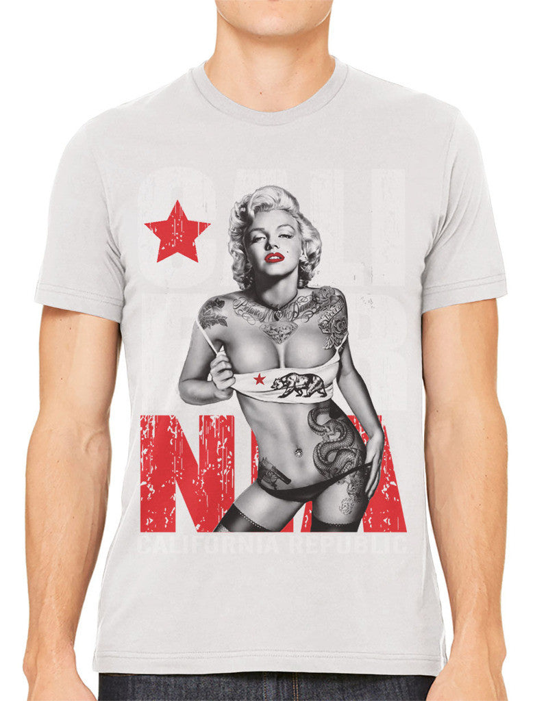 Sexy Marilyn Monroe California Republic Men's T-shirt
