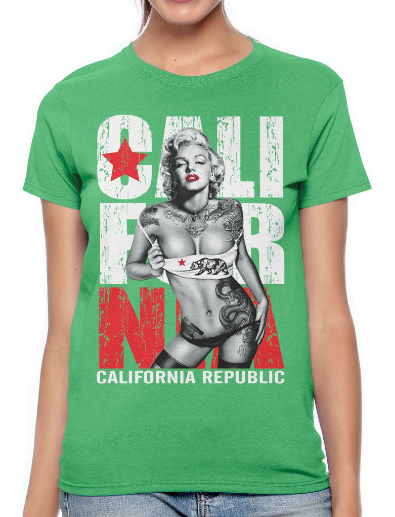 Sexy Marilyn Monroe California Republic Women's T-shirt