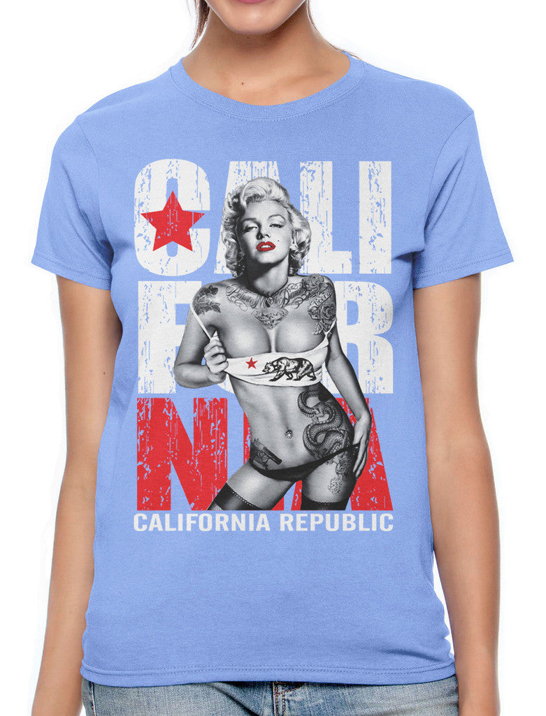 Sexy Marilyn Monroe California Republic Women's T-shirt