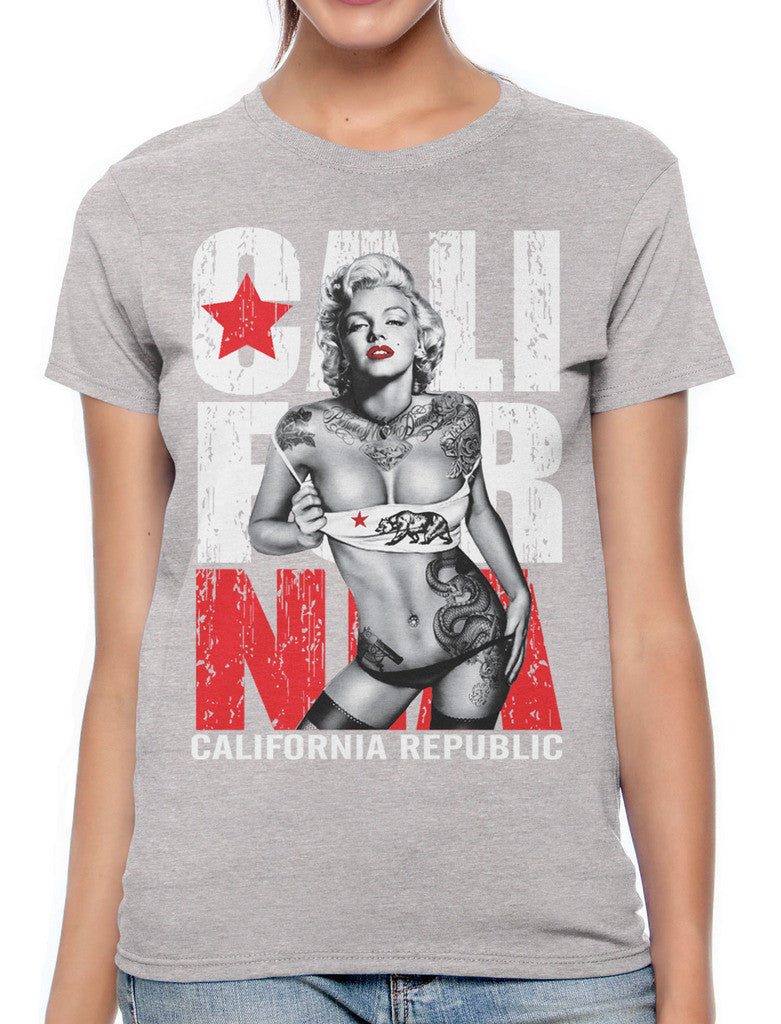 Sexy Marilyn Monroe California Republic Women's T-shirt