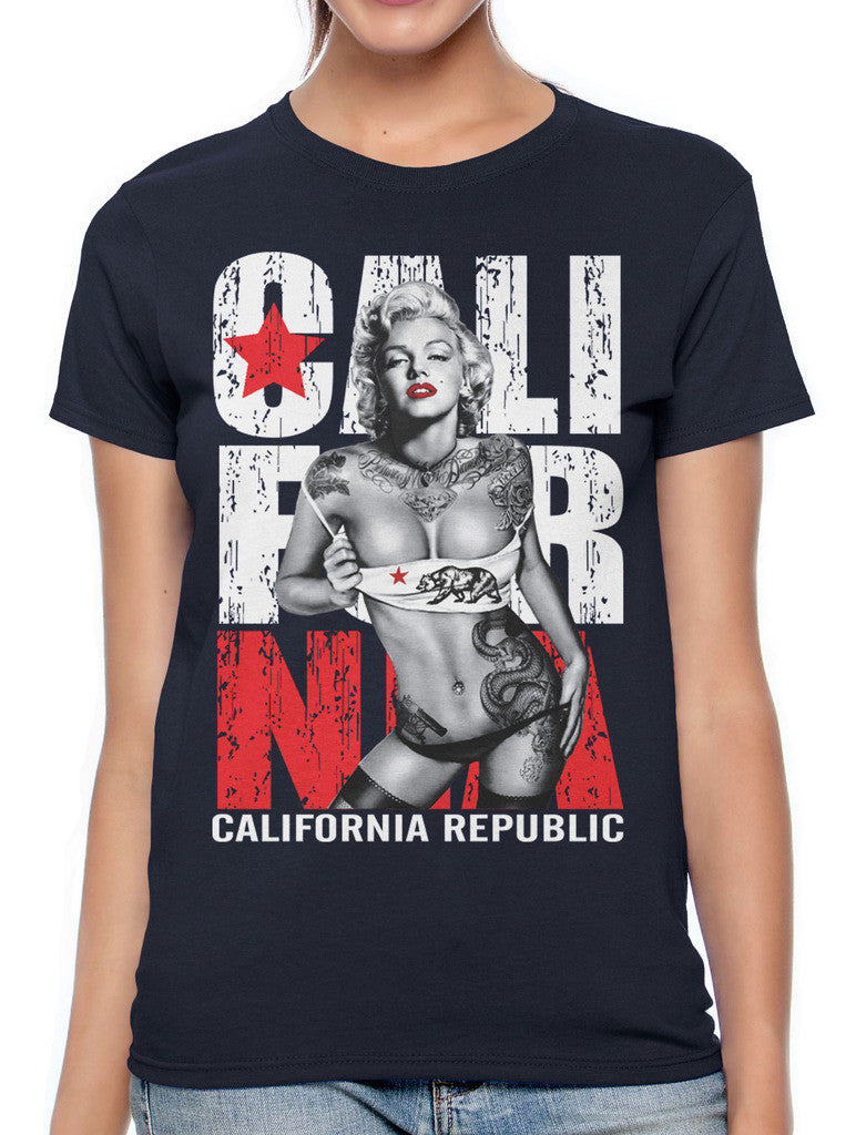 Sexy Marilyn Monroe California Republic Women's T-shirt
