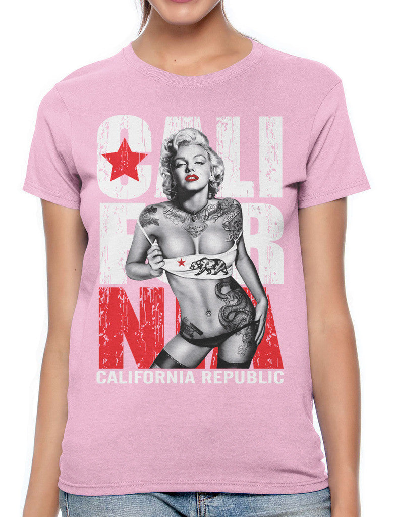 Sexy Marilyn Monroe California Republic Women's T-shirt