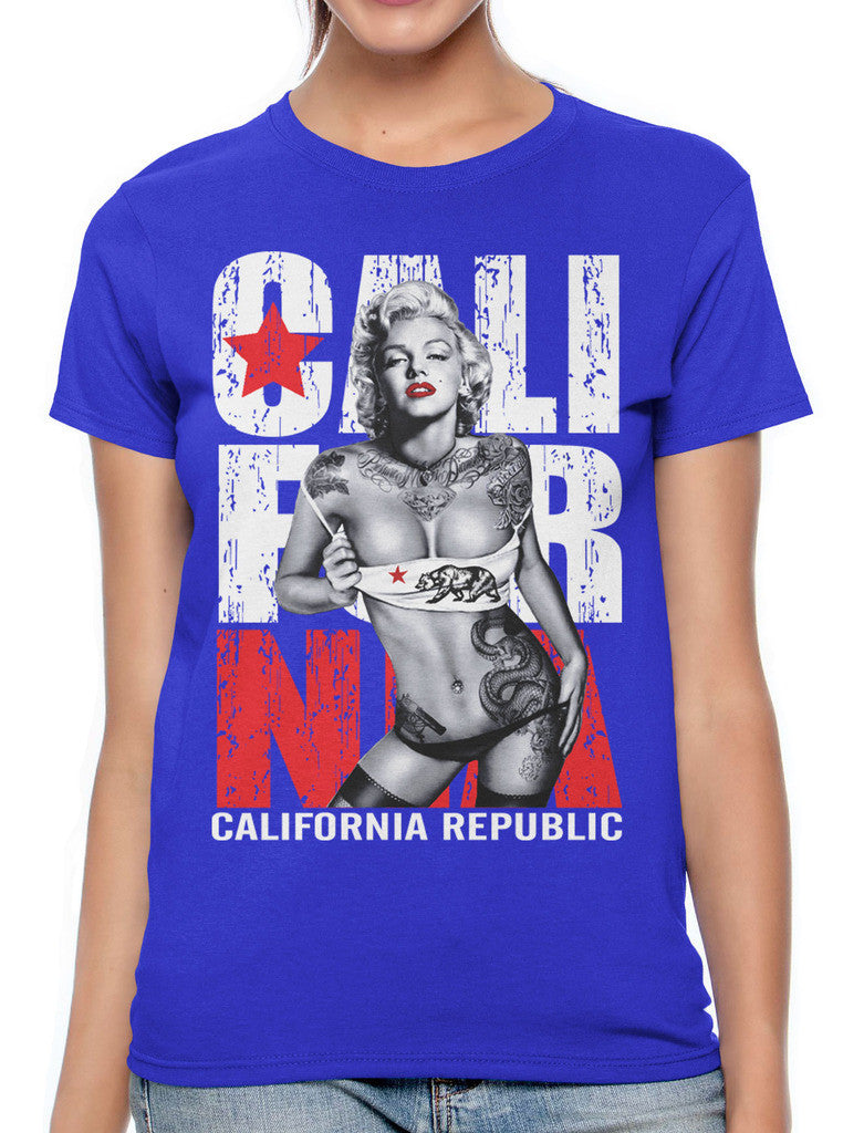 Sexy Marilyn Monroe California Republic Women's T-shirt