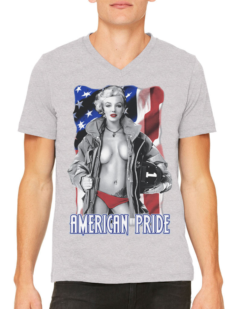 American Pride Marilyn Monroe Men's V-neck T-shirt