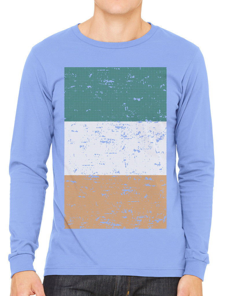 Big Faded Ireland Flag Men's Long Sleeve T-shirt