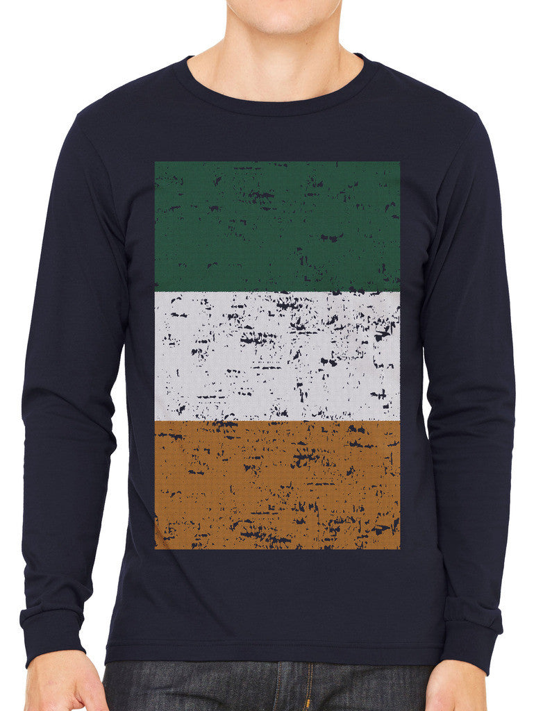 Big Faded Ireland Flag Men's Long Sleeve T-shirt