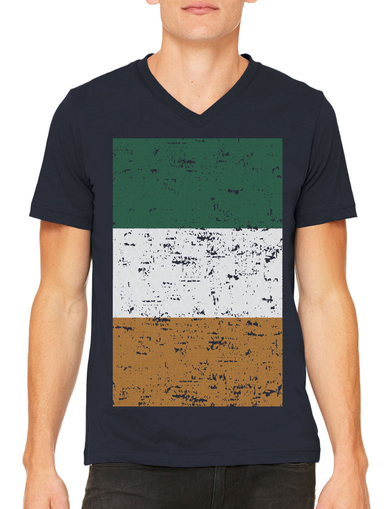 Big Faded Ireland Flag Men's V-neck T-shirt