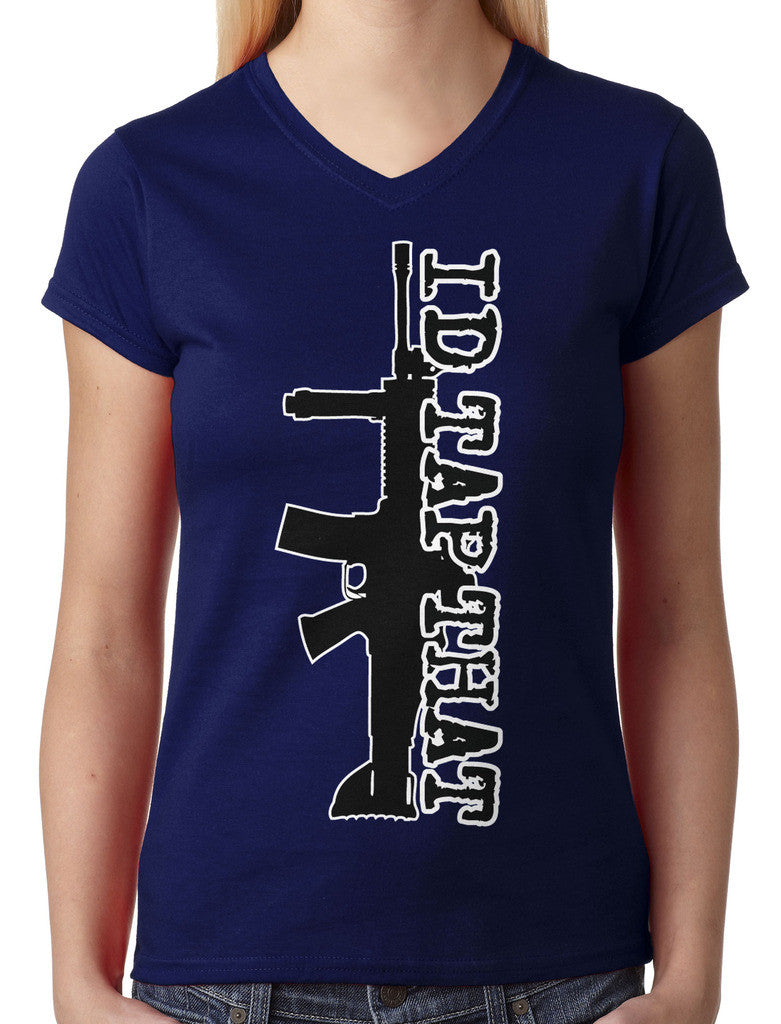 I'd Tap That Junior Ladies V-neck T-shirt