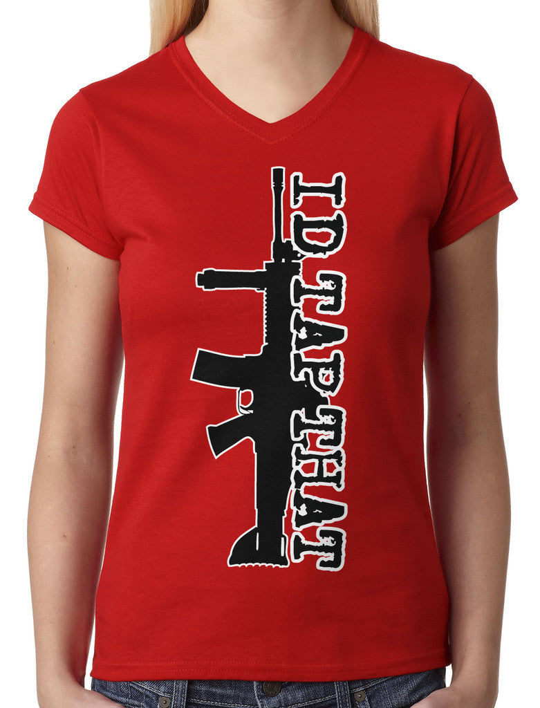 I'd Tap That Junior Ladies V-neck T-shirt