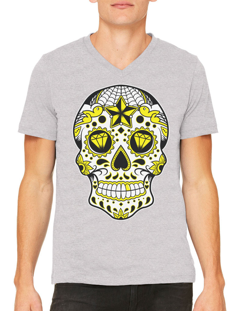 Dia De Los Muertos Sugar Skull Men's V-neck T-shirt