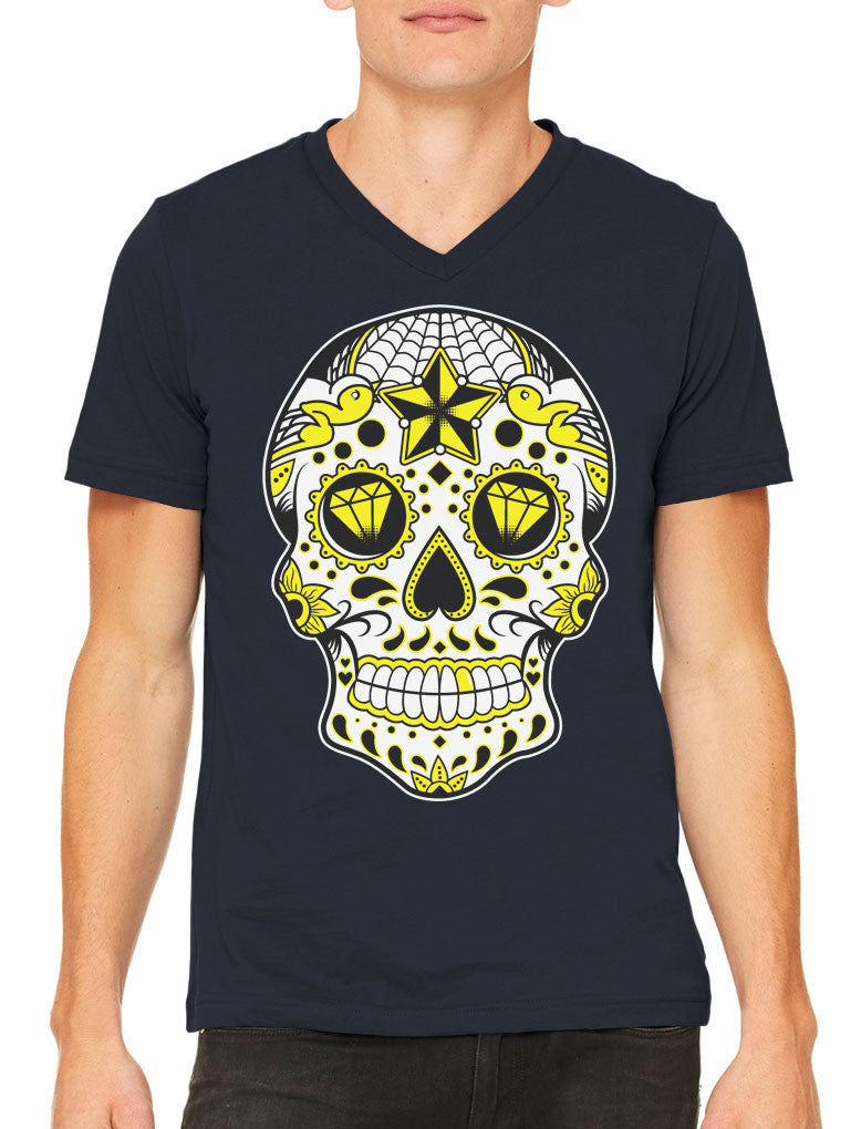 Dia De Los Muertos Sugar Skull Men's V-neck T-shirt
