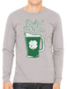 Green Beer Clover Relief Pitcher Men's Long Sleeve T-shirt