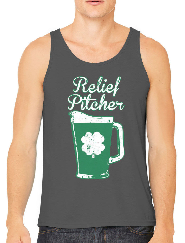 Green Beer Clover Relief Pitcher Men's Tank Top