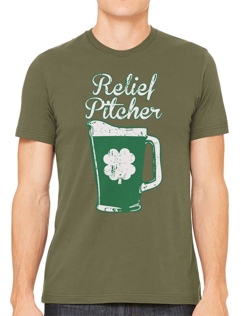 Green Beer Clover Relief Pitcher Men's T-shirt