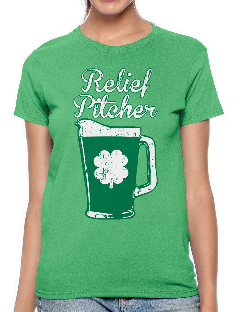 Green Beer Clover Relief Pitcher Women's T-shirt