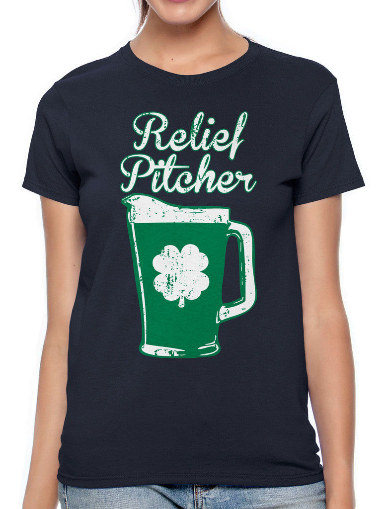 Green Beer Clover Relief Pitcher Women's T-shirt