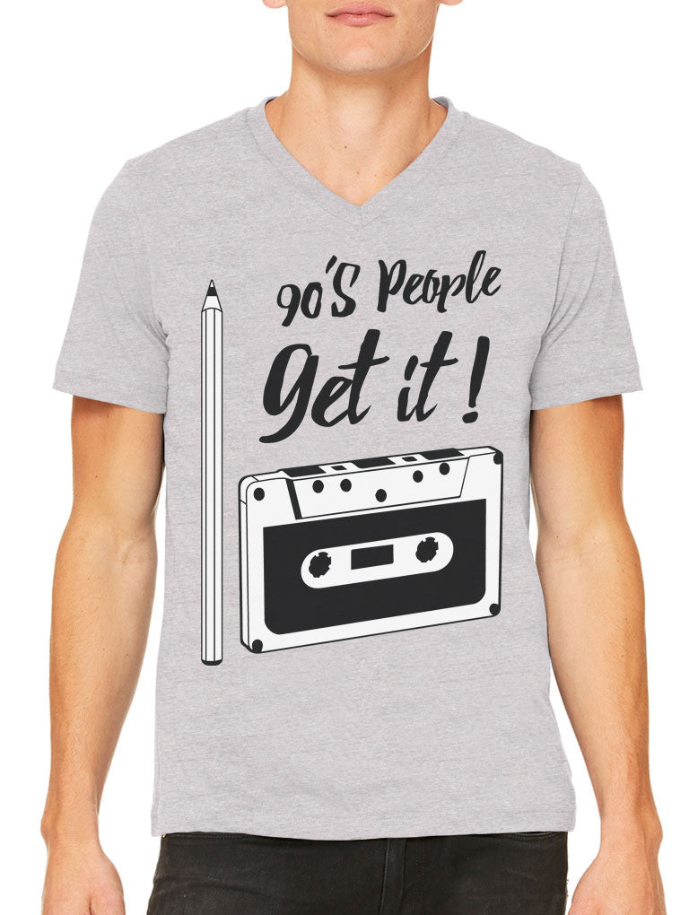 90's People Get It Cassette Tape Men's V-neck T-shirt