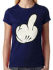 Cartoon Glove Middle Finger Junior Ladies T-shirt