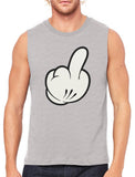 Cartoon Glove Middle Finger Men's Sleeveless T-Shirt