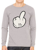 Cartoon Glove Middle Finger Men's Long Sleeve T-shirt