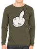 Cartoon Glove Middle Finger Men's Long Sleeve T-shirt