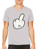 Cartoon Glove Middle Finger Men's V-neck T-shirt