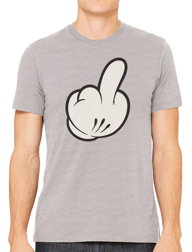 Cartoon Glove Middle Finger Men's T-shirt